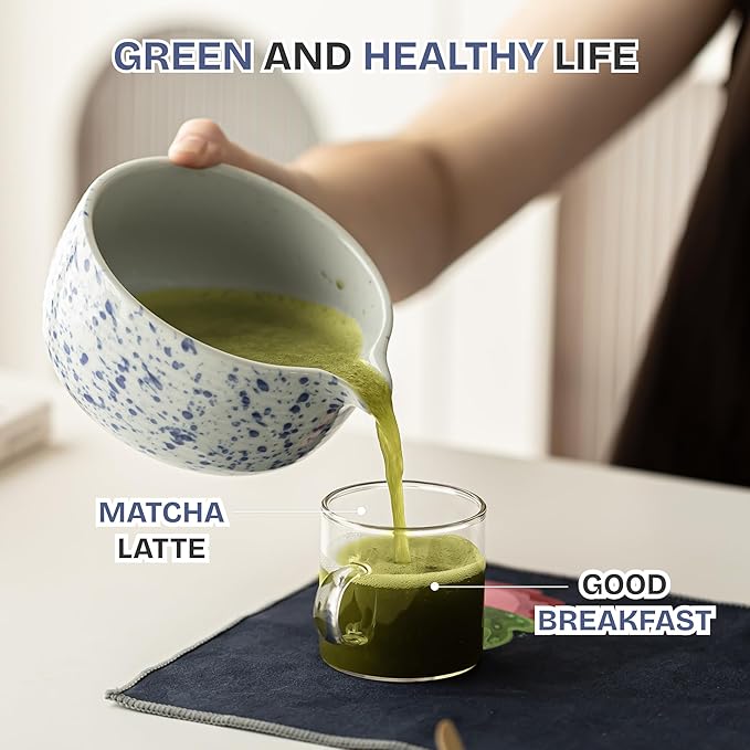 Matcha Whisk Set, 7 PCS Matcha Kit with Matcha Bowl with Spout, Bamboo Matcha Whisk and Scoop, Matcha Accessories & Sifter – Complete Matcha Set for Tea Lovers, Matcha Gift Set (Blue) - Bloomnest