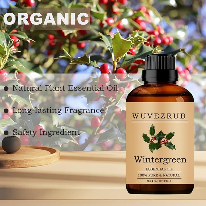 Wintergreen Essential Oils, 120ML Pure and Natural Essential Oil for Aromatherapy Diffuser - Wintergreen /4 Fl Oz - Bloomnest