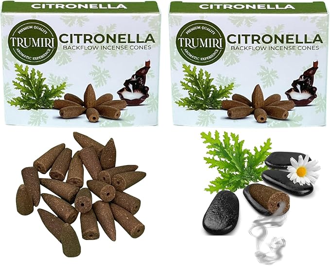 Citronella Backflow Incense Cones - 60 TotalIncense Waterfall Cones - 6 Packs (10 Each) TRUMIRI