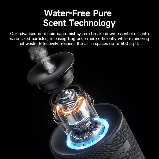 Waterless Car Diffuser & Home Aromatherapy Diffuser with Ignition-Activated Start/Stop | Cordless Portable Car Air Freshener for Essential Oils 5/10/15ml | Adjustable Scent, 2-in-1 Home/Car Mode - Bloomnest