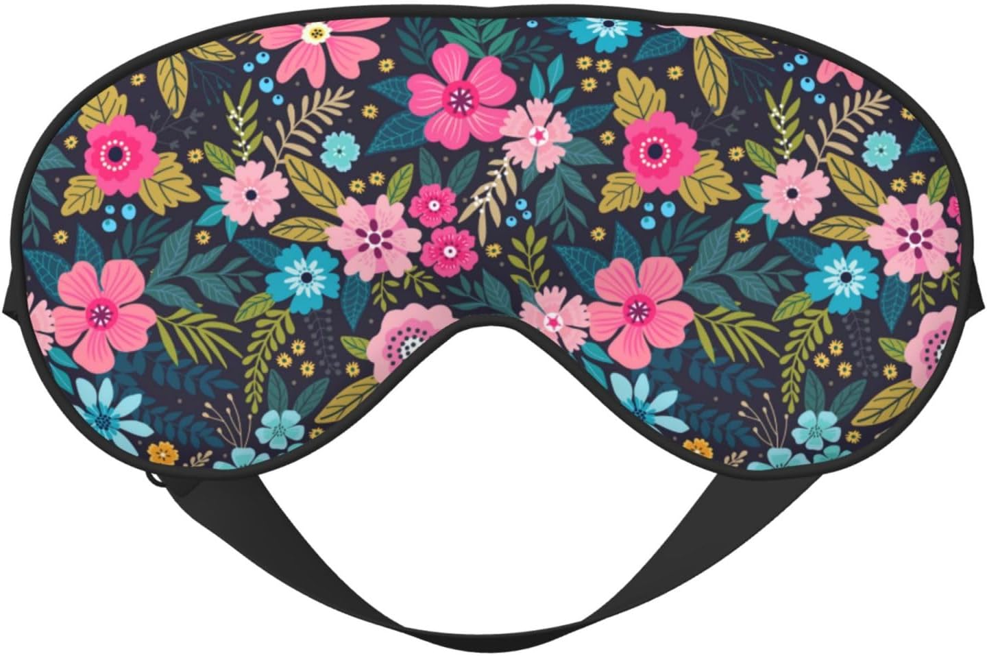 Sleep Eye Mask Colorful Floral and Leaves Sleep Mask for Women Men Comfortable Eye Mask with Adjustable Strap Soft Eye Cover Blindfold for Travel Yoga Nap Shift Work