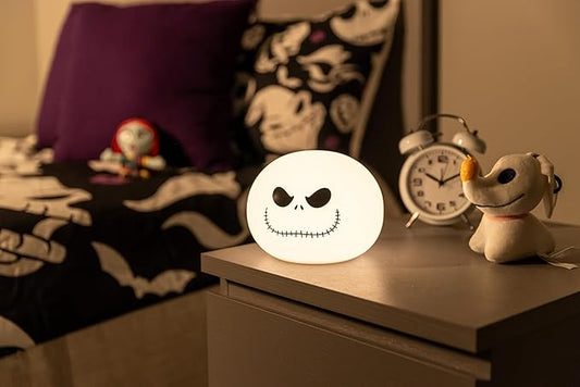 Disney Jack Skellington Squishy Light - Color-Changing Night Light for Kids & Adults, USB/Battery Operated Dimmable Lamp, Halloween & Christmas, Perfect for Bedroom, Playroom, Living Room (82503) - Bloomnest