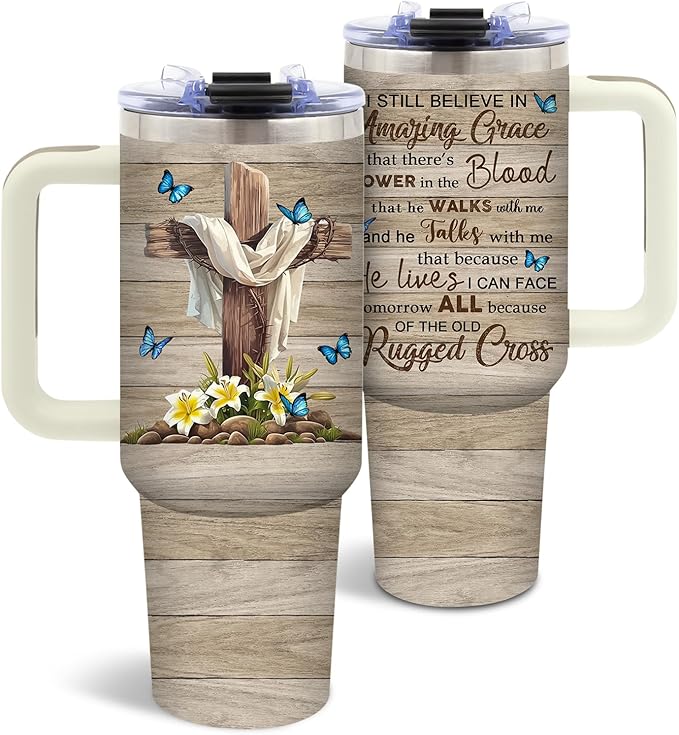 DUUV Christian Tumbler 40 Oz, Christian Gifts for Women, Bible Stainless Steel Insulated Mug for Faith Lovers, Encouragement Inspirational Gifts for Birthday Christmas Thanksgiving, 1PCS - Bloomnest