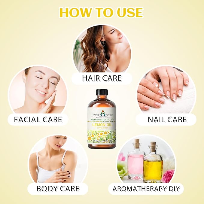 EVOKE OCCU Lemon Essential Oil for Cleansing Skin Home Diffuser Massage - 4 FL Oz - Bloomnest
