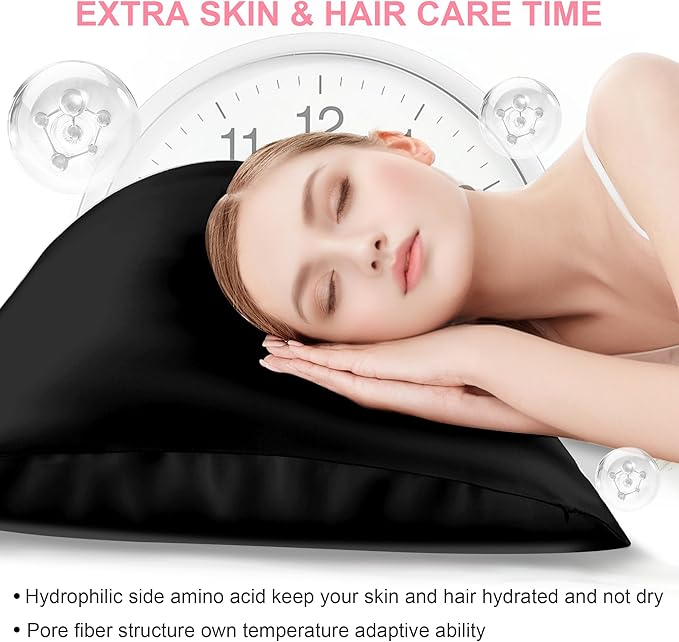 Mulberry Silk Pillow Cases 2 Pack Standard Size 20x26 Inches with Hidden Zipper, Ultra Smooth and Soft Breathable Cooling Silk Satin Pillowcase Set of 2, Better for Hair and Skin, Gifts for Women Men - Bloomnest