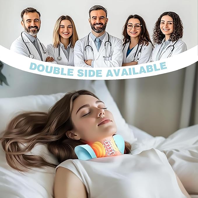 2025 New Neck Massager with Heat, Electric Neck and Shoulder Relaxation Pillow, 26° Angled Cervical Traction Device for Deep Tissue Pain Relief and Comfort - Bloomnest