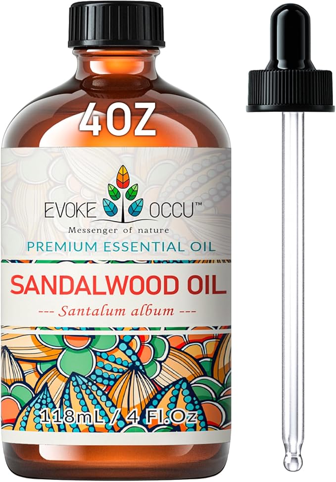 EVOKE OCCU Sandalwood Essential Oils for Skin Care, Diffuser, Perfume, Candle and Soap Making - 4 FL Oz - Bloomnest
