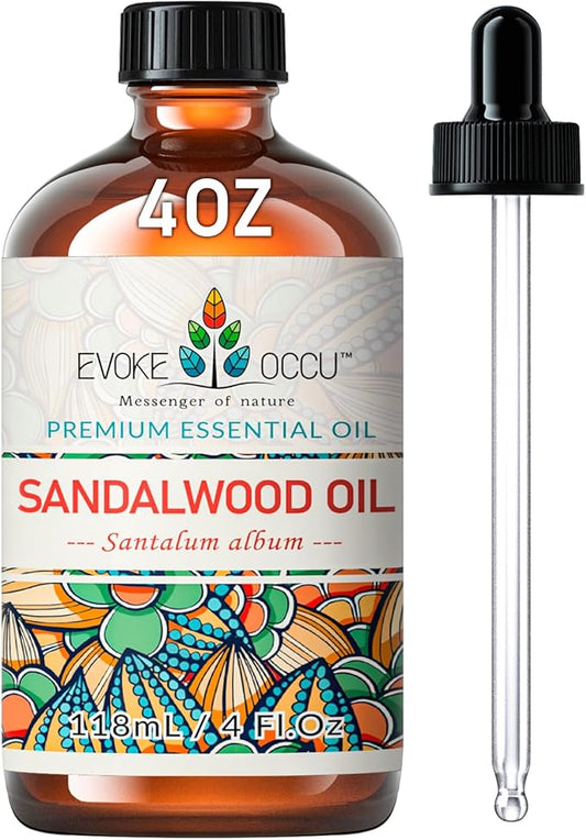 EVOKE OCCU Sandalwood Essential Oils for Skin Care, Diffuser, Perfume, Candle and Soap Making - 4 FL Oz - Bloomnest