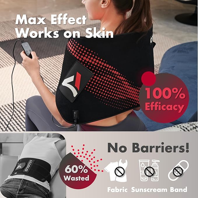 ALLOLO Red Light Therapy for Body, 27.6"*13.9" Large Infrared Light Therapy with Timer, 280pcs 3-in-1 LEDs 660nm&850nm Red Light Therapy Pad for Back Belly Knee Joint (with Storage Bag & Glasses) Bloomnest