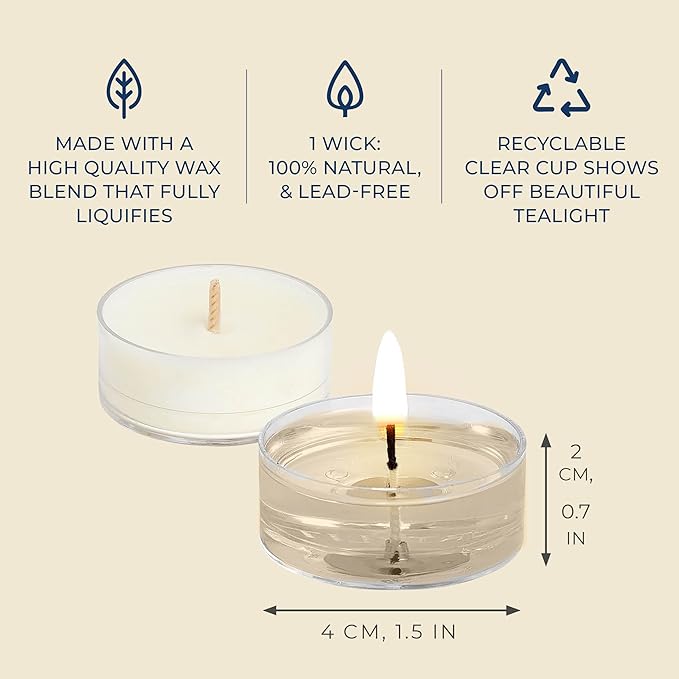 PartyLite Tea Lights Candles, Marshmallow and Vanilla with Caramel Scent, Gift Set of 12, Aromatherapy with up to 4 to 6 Hours Burn Time, Ideal for Home Decor, Holiday Gifting & Celebration - Bloomnest