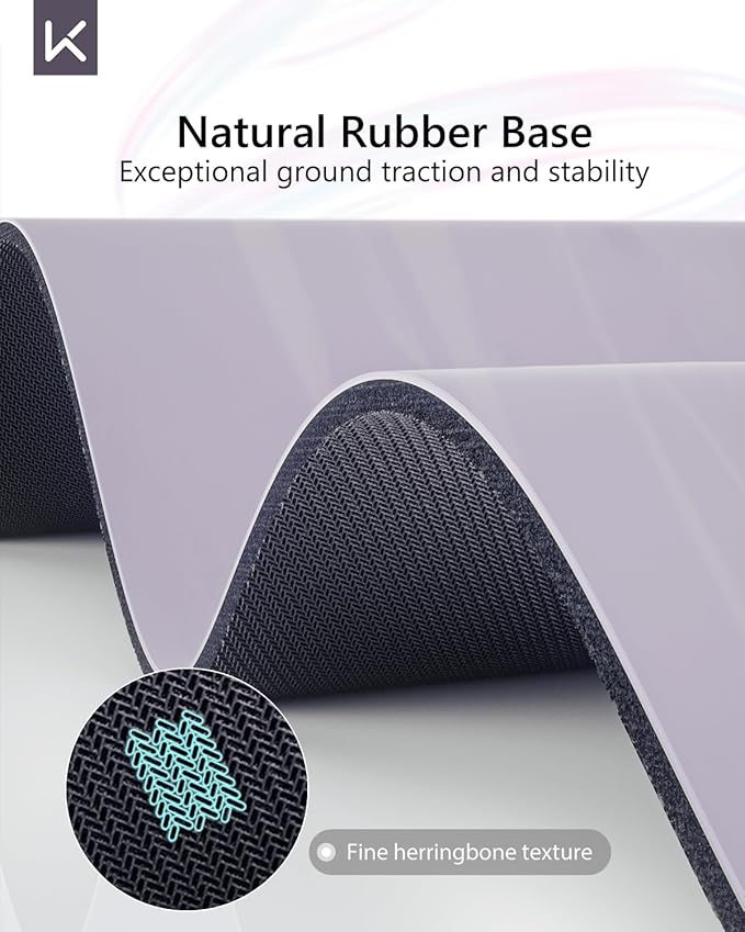 KEEP Professional Yoga Mat with Strap for Men and Women, 5mm Heavy High-Density Natural Rubber Mat for Premium Material Superior Grip, Non-Slip, Eco-Friendly 72"x26" Exercise Mat