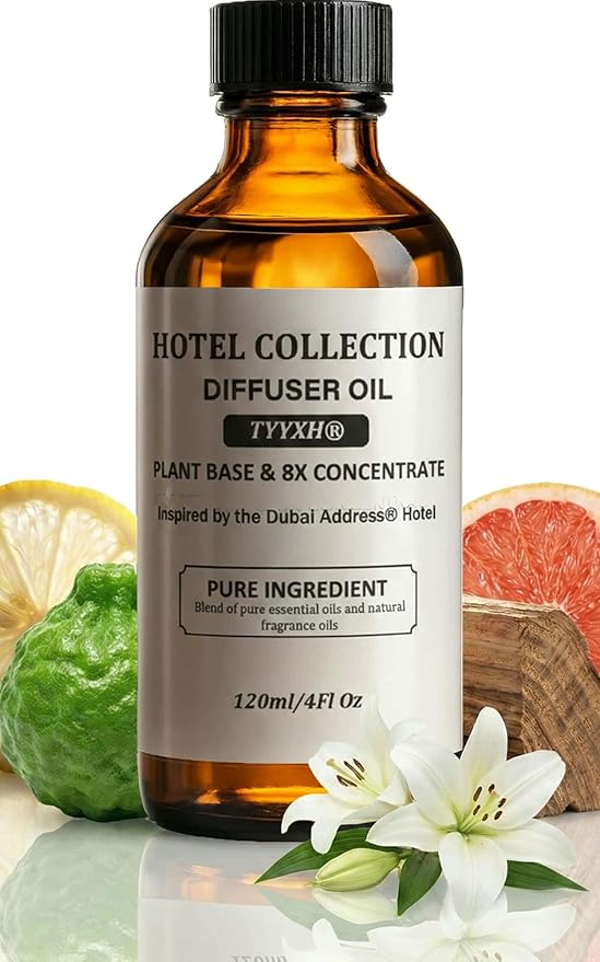 Hotel Scents Dubai Inspired by Address Hotel – Fragrance & Essential Oil Blend for Waterless & Cold Air Diffusers – Citrus, Floral, Woody – Long-Lasting Aroma – Aromatherapy – 4 Fl Oz Glass Bottle - Bloomnest