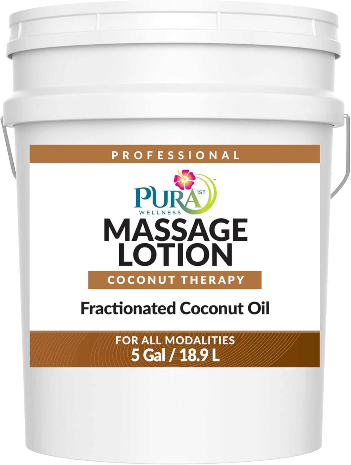 Coconut Therapy 5 Gallon Massage Lotion, Professional Deep Tissue, Natural Ingredients, Wellness Vitamin, Hydrating, Unscented for Physical Recovery, Muscle Relief, Non-Greasy