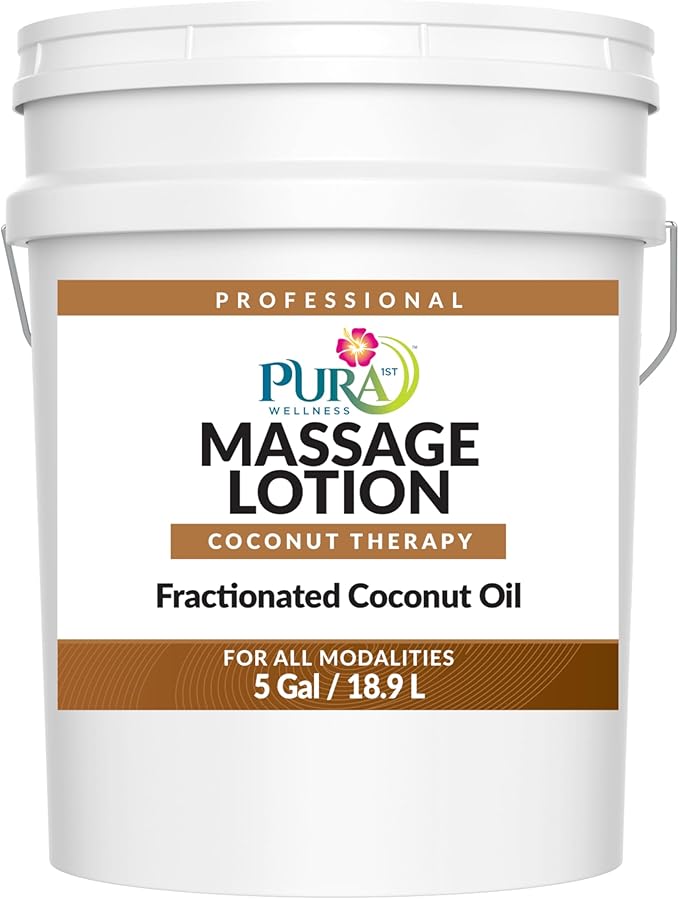 Coconut Therapy 5 Gallon Massage Lotion, Professional Deep Tissue, Natural Ingredients, Wellness Vitamin, Hydrating, Unscented for Physical Recovery, Muscle Relief, Non-Greasy - Bloomnest