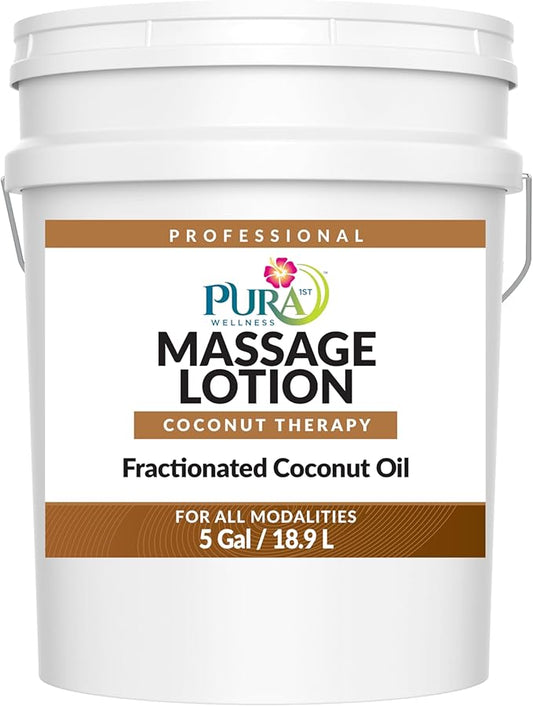 Coconut Therapy 5 Gallon Massage Lotion, Professional Deep Tissue, Natural Ingredients, Wellness Vitamin, Hydrating, Unscented for Physical Recovery, Muscle Relief, Non-Greasy - Bloomnest