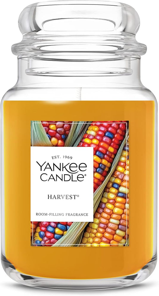 Yankee Candle Harvest, Fall Scented Candle, 22oz Large Jar with up to 150 Hour Burn Time - Bloomnest
