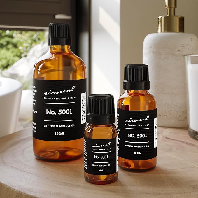 AirScent Baccarat Rouge Inspired Diffuser Oil - Perfume Dupe - Premium Fragrance Oil No. 5001 for Ultrasonic and Waterless Diffusers and Crafting - 10 mL, 0.34 fl oz Glass Dropper Bottle - Bloomnest