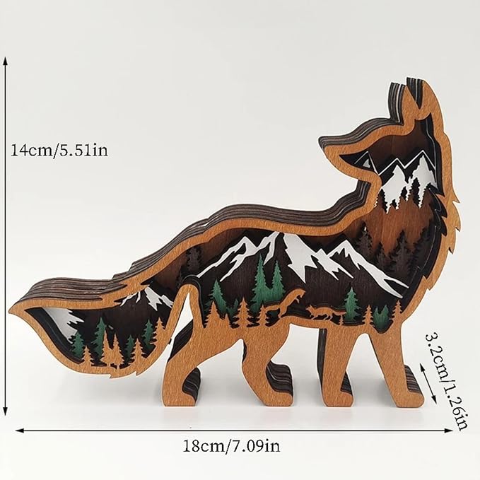 Drawelry 3D Wood Carving Animals Lamp Home Decorative, Cute Bear Family Elephant Presents Ideas Christmas Living Room Office Decor Warm LED Night Lights Gift for Friend Daughter Son Mom Dad (Fox) - Bloomnest