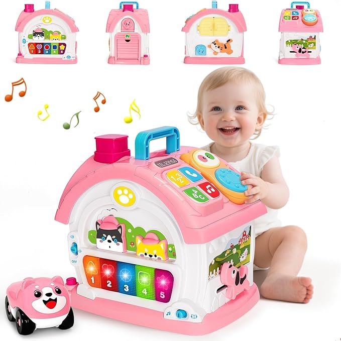 Montessori Toys for 1 Year Old Girls Gifts, Interactive Baby Musical Toy, 10-in-1 Musical Learning House 12-18 Months, First 1st Birthday Girl Gifts, for Toddler Age 1,2,3 Year Old Girl - Bloomnest