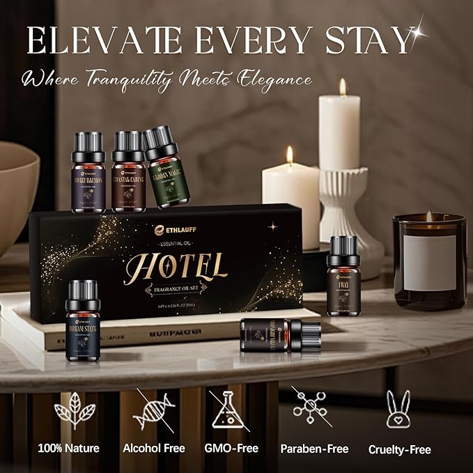 Hotel Diffuser Oils, Hotel Collection Diffuser Oil, Luxury Essential Oil for Diffuser, Soap & Candle Making Scents - 1 Way, Dream State, Coastal Cabine, Gloden Magic - Bloomnest