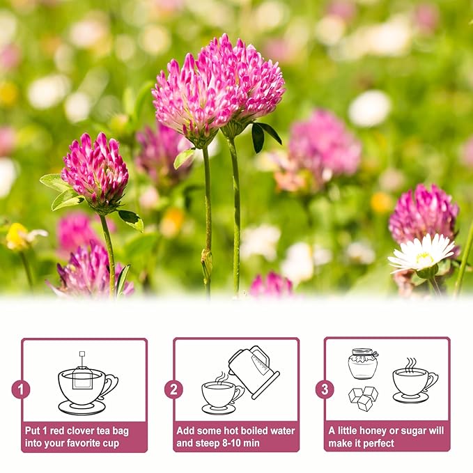 TEARELAE - Red Clover Tea Bags, 40 Count - Premium Natural Red Clover Herb - Caffeine-free Herbal Tea - Non-GMO - Support Skin Health - Bloomnest