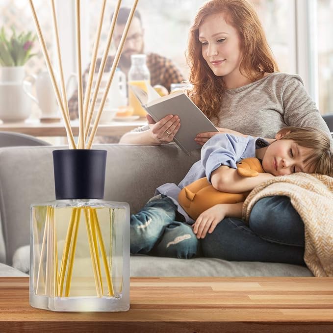 Lemongrass Reed Diffuser w/Natural Essential Lemongrass Oil 17 Fl Oz (500ml) - Intensive - Fresh and Long Lasting Fragrance - Scented Reed Diffuser - Diffuser Gift Set w/Bamboo Sticks - Bloomnest