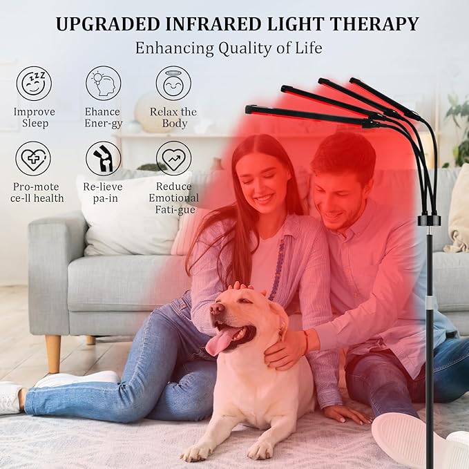 Red Light Therapy for Body,180LEDs Infrared Light Therapy 3-in-1 Chip Design, 660nm & 850nm & 940nm Near Infrared Timer Device at Home