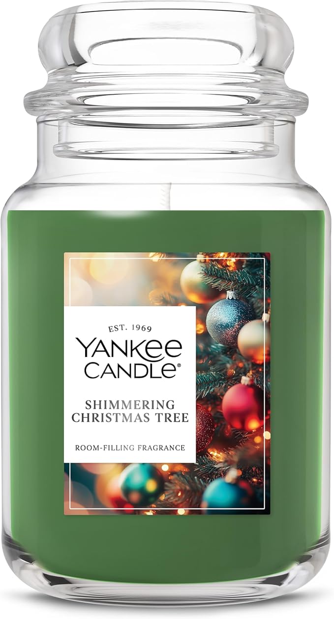 Yankee Candle Shimmering Christmas Tree Scented Candle, 22oz Large Jar with up to 150 Hour Burn Time, Giftable, Holidays - Bloomnest