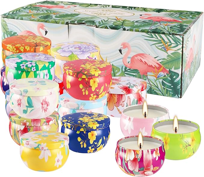 16 Pack 2.5oz Ladies Scented Candle Flower Set - Unique Decorative Gifts for Home, Women's Day, Birthdays, Bridesmaids, Anniversaries with Scented Candle Pack Set - Pampering Gift Set, Women's. - Bloomnest