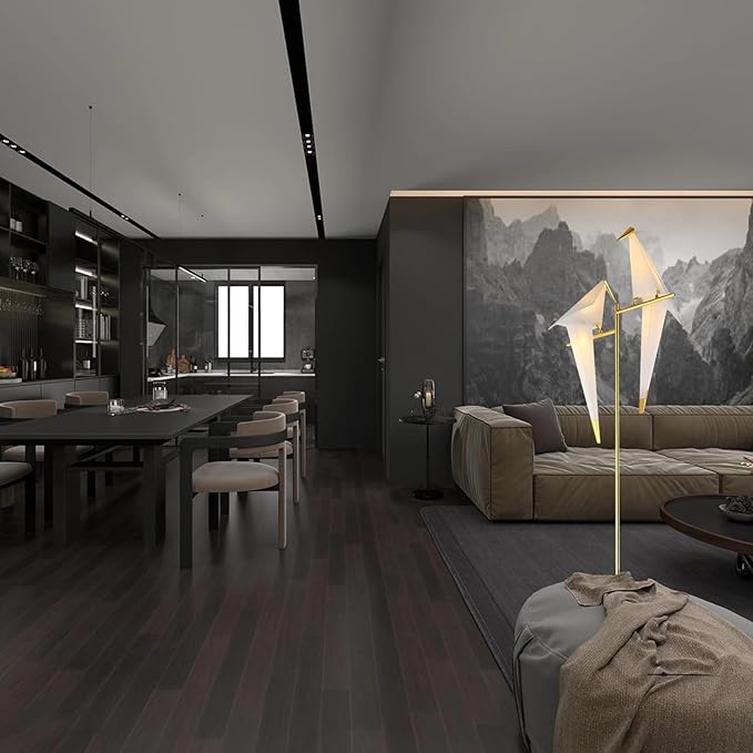 68 Inch Bird Floor Lamp, Gold Bird Lamp Swing Floor Light Fixtures, Modern LED Standing Floor Lamp for Bedroom Living Room - Bloomnest