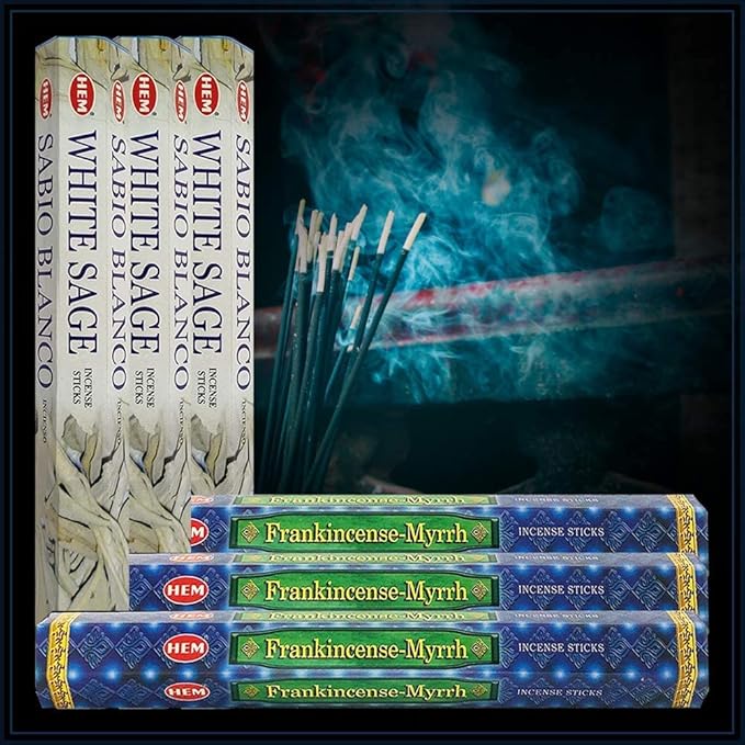 White Sage Incense Sticks with Incense Holder Bundle for Smudging and Home Fragrance