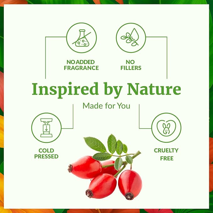 SVA Rosehip Seed Oil - 4 Fl Oz – 100% Natural & Cold Pressed - for Face, Skin Care, Hair Care, Scalp Massage & Body Massage – Carrier Oil with Dropper - Bloomnest