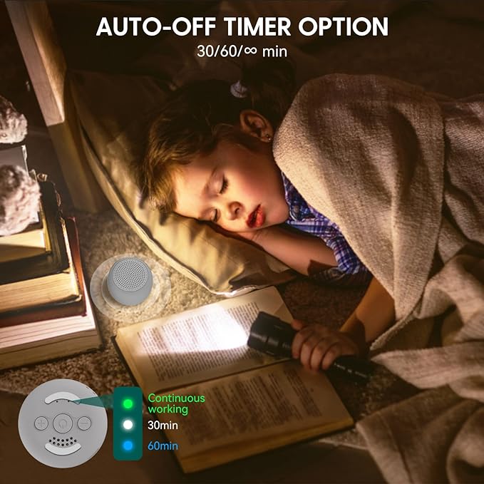 Babelio White Noise Sound Machine for Adults Kids Baby, Mini, 15 Non-looping Sounds, Timer, Memory Function, Easy to Pocket and Travel Gray - Bloomnest