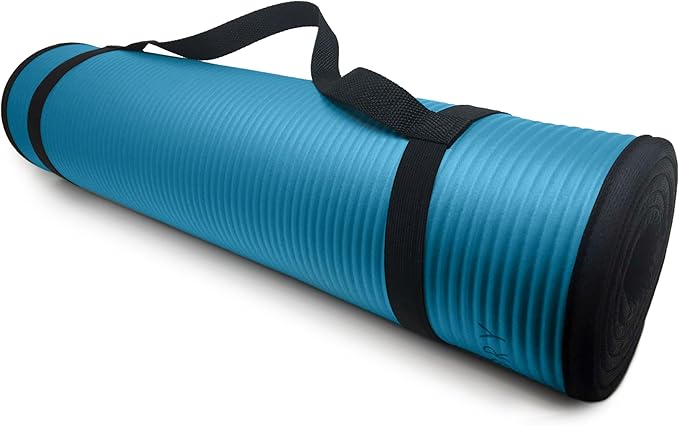 MICRODRY Multi-Purpose Fitness Mat, Cushioned & Non-Slip Foam for Yoga, Pilates, HIIT, Skid-Resistant and Tear-Resistant, 24"x72" with Carry Strap - Bloomnest