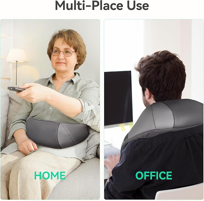 Snailax Shiatsu Neck Shoulder Massager,Back Massager with Soothing Heat,Electric Deep Kneading Neck Back Massage Pillow,Gifts for Men Women