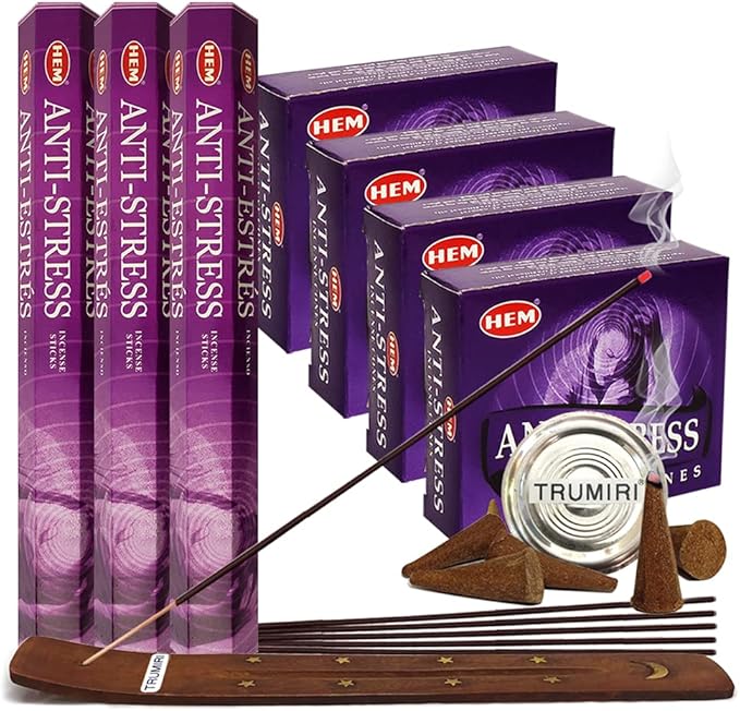 Anti Incense Sticks and Cone Incense Holder Variety Pack Bundle insence insense insienso TRUMIRI