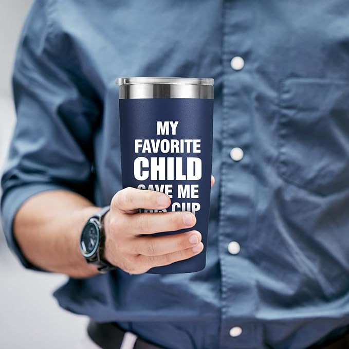 MASGALACC Birthday Gifts For Dad From Daughter, Son, Kids - Husband Present Ideas for Bonus-Dad, Valentines Father Day Christmas - 20 Oz Tumbler, Navy Blue - Bloomnest