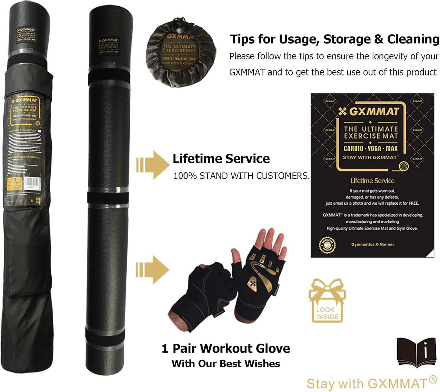 GXMMAT Large Exercise Mat 6'x4'/6'x5'/6'x6'(7mm), Thick Workout Mats for Home Gym Flooring, Extra Wide Non-Slip Durable Cardio Mat, Shoe Friendly, Perfect for Plyo, MMA, Jump Rope, Weights, Fitness