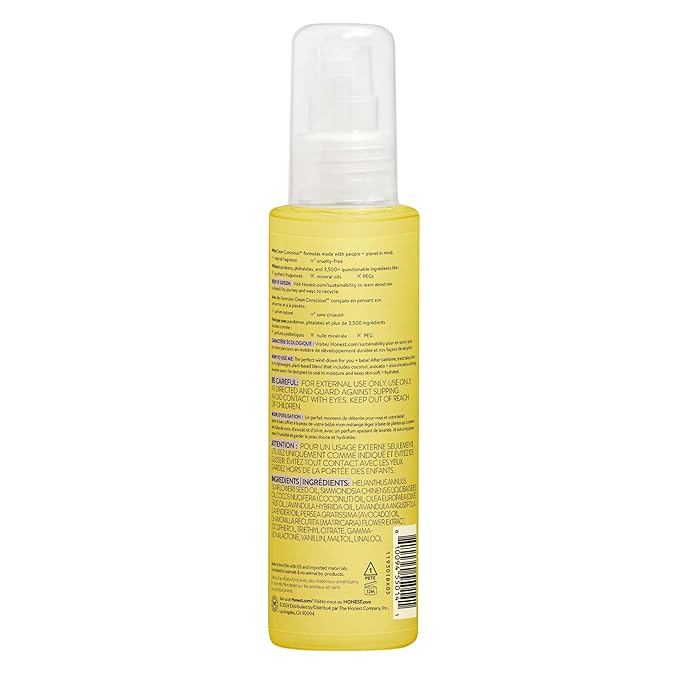 The Honest Company Lavender Infused Calming Body Oil Moisturize Nourish and Soothe Baby's Skin Plant-Based Hypoallergenic Vegan 4.0 fl oz - Bloomnest