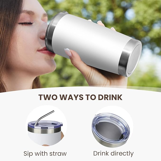 MEWAY 20oz Tumbler 12 Pack Double Wall Vacuum Insulated Travel Mug Bulk, Stainless Steel Tumblers with Lid and Straw, Durable Powder Coated Coffee Cups for Cold & Hot Drinks (White, 12) - Bloomnest