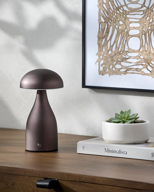 Mark&Day Table Lamps, Atanacio Traditional Brown Bedside Table Lamp for Nightstand Bedroom, Living Room or Office (9" H x 5" W x 5" D) - Bloomnest