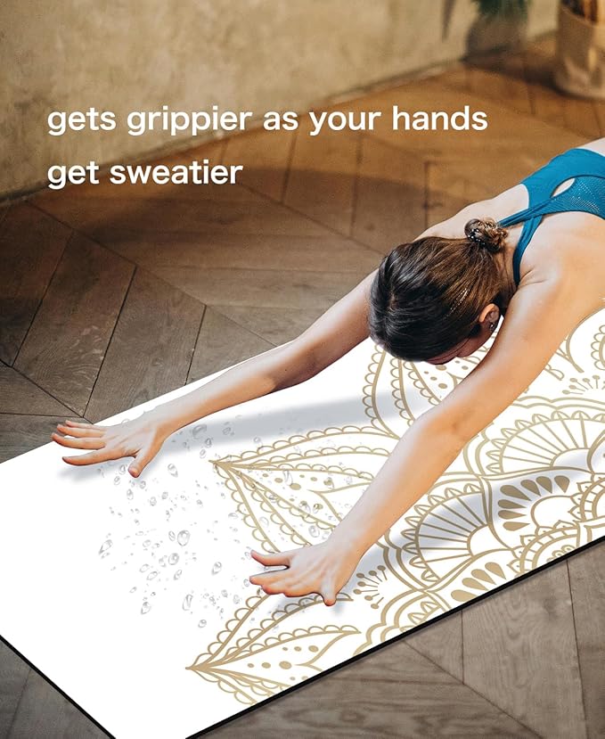 Non Slip Yoga Mat TPE Workout Mat for Men Women, Thick Workout Mat with Carrying Strap, Fitness Mats for Exercise, Yoga, Fitness, Pilates, Floor Workouts (72" x 24" x 6mm) - Bloomnest