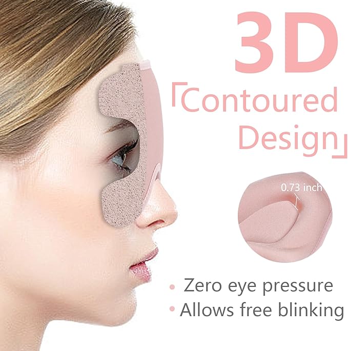 Sleep Mask 3D Eye Mask for Sleeping 100% Light Blocking Eye Covers with Adjustable Strap Night Blindfold for Women Memory Foam Pink - Bloomnest