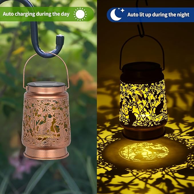 Solar Cat Lantern - Cat Lover Gifts for Women, Mom, Grandma - Garden Decor, Christmas & Mother Day Gift - Bloomnest