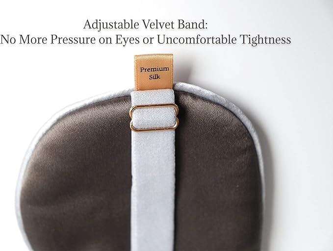 Premium Handcrafted 25 Momme Mulberry Silk Eye Mask for Sleeping (Silver Lining) - Bloomnest