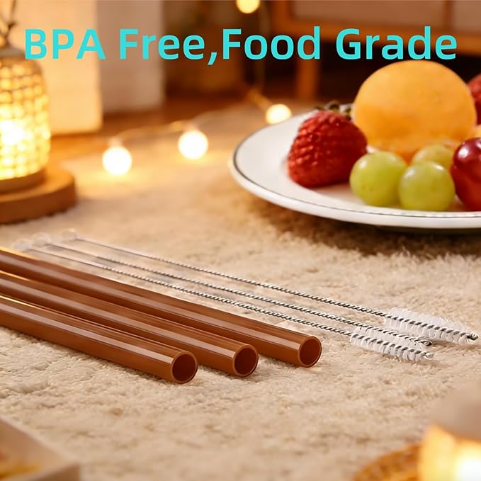 6PCS Black Straw Replacement Compatible With Owala FreeSip Water Bottle (Coffee, 24oz/32oz) GL-Auking