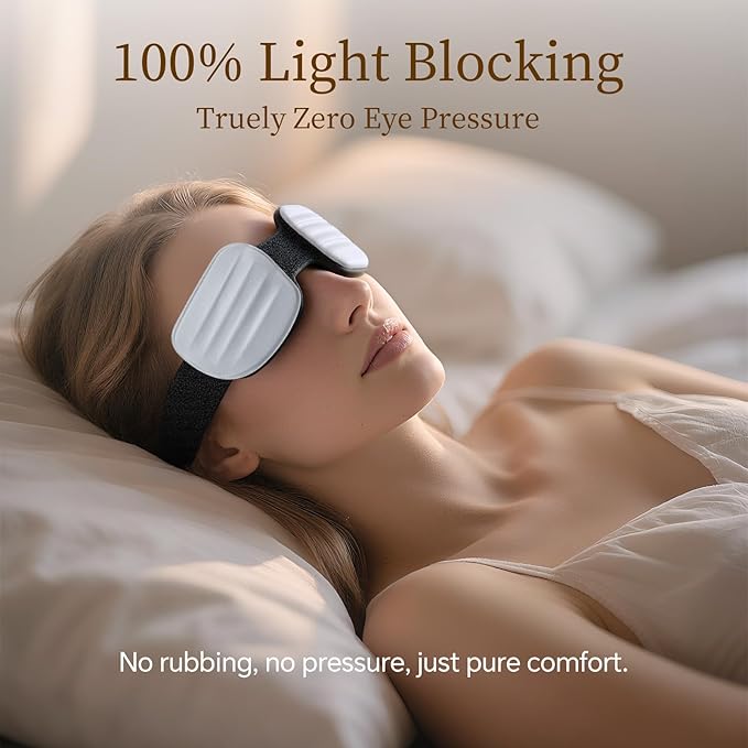 CLOZIA Sleep Mask for Men Women, Adjustable Hydrating Dry Eye Mask, 100% Blocking Eye Masks for Sleep, Soft Comfortable for Travel & Shift Work, Gray - Bloomnest