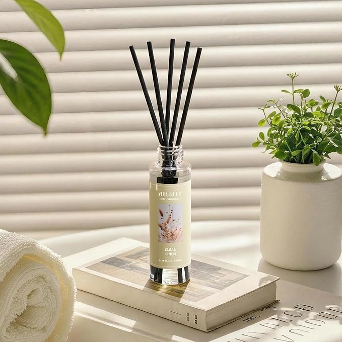 Airkeep Reed Diffuser Oil Refill/Clean Linen/3.38 oz/1 Pack/Air Freshener & Aromatherapy Essential Oil Blend for Home Fragrance – Scented Refill Oil for Bathroom, Bedroom & Home Decor - Bloomnest