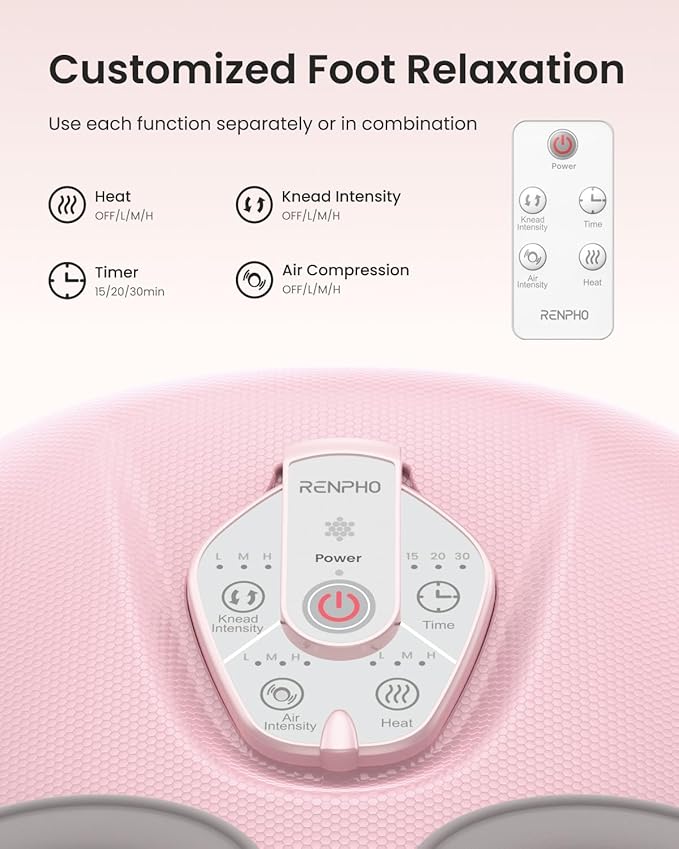 RENPHO Foot Massager Machine with Heat [2026 Upgraded], Shiatsu Foot Massager for Plantar Fasciitis, Birthday Gifts for Women, Wireless Control, Best Gifts for Women/Mom/Wife, PK - Bloomnest