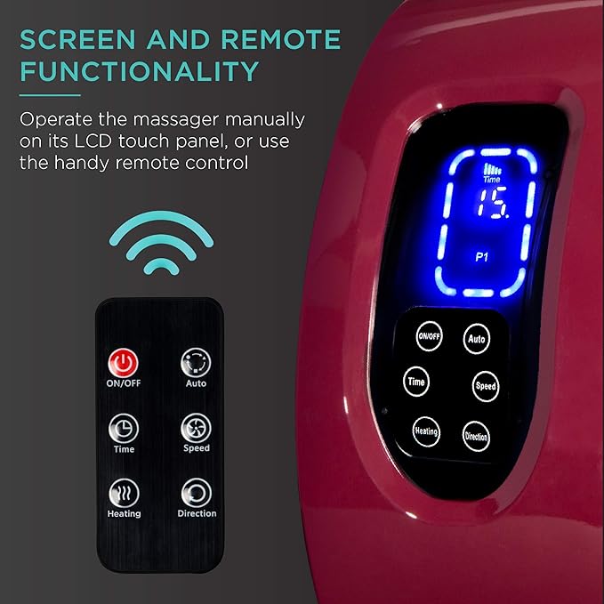Best Choice Products Heated Shiatsu Foot Massager for Pain Relief, Plantar Fasciitis, Neuropathy, Blood Circulation w/Compact Design - Burgundy - Bloomnest